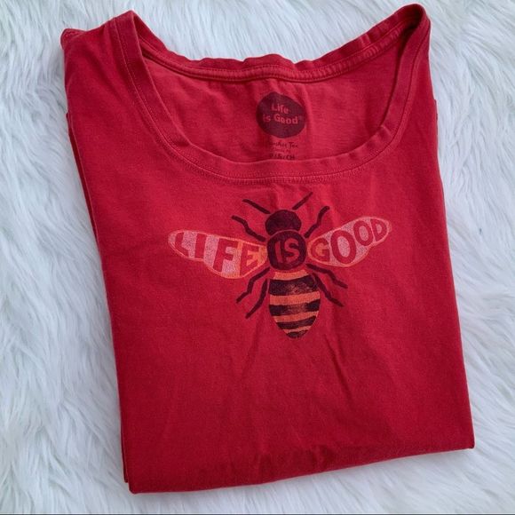 Life is Good Red Bee shirt - Picture 2 of 4